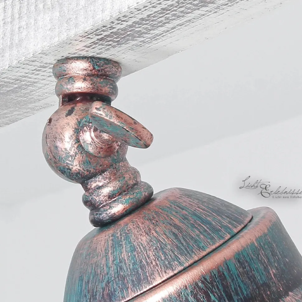 Industrie Deckenleuchte Holz Metall schwenkbar ALEJO