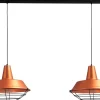 Industrie Hängelampe Kupfer Ø45cm 2xE27 Ziergitter