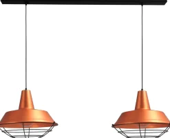 Industrie Hängelampe Kupfer Ø45cm 2xE27 Ziergitter