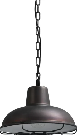 Industrie Pendelleuchte Industrie in Schwarz Roter Metall Optik