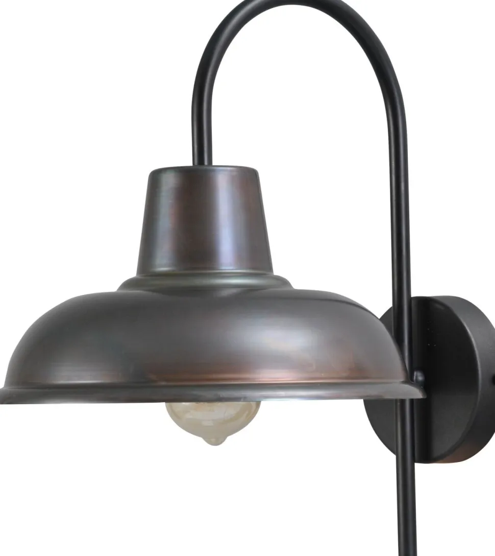 Industrie Schlafzimmerleuchte in Schwarz Roter Metall Optik