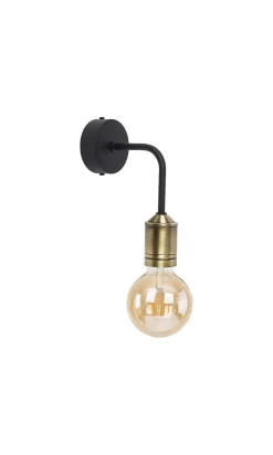 Industrie Wandlampe LORELEIA in Schwarz Messing