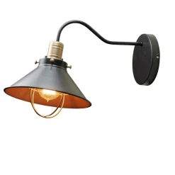 Industrie Wandlampe Schwarz Kupfer E27 T:40cm LOFT
