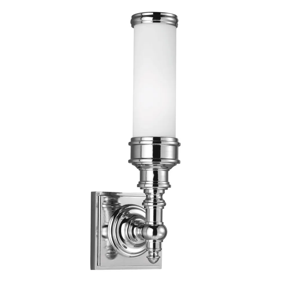 Jugendstil Bad Lampe LED Chrom Weiß IP44 Wand