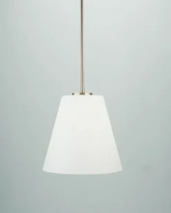 Jugendstil Hängelampe Messing Glas in Nickel E27 Ø24 cm