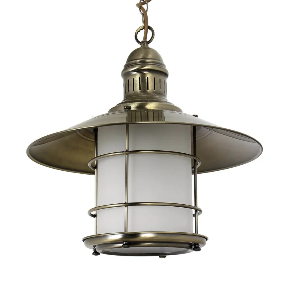 Jugendstil Hängeleuchte Sudan in Messing Optik