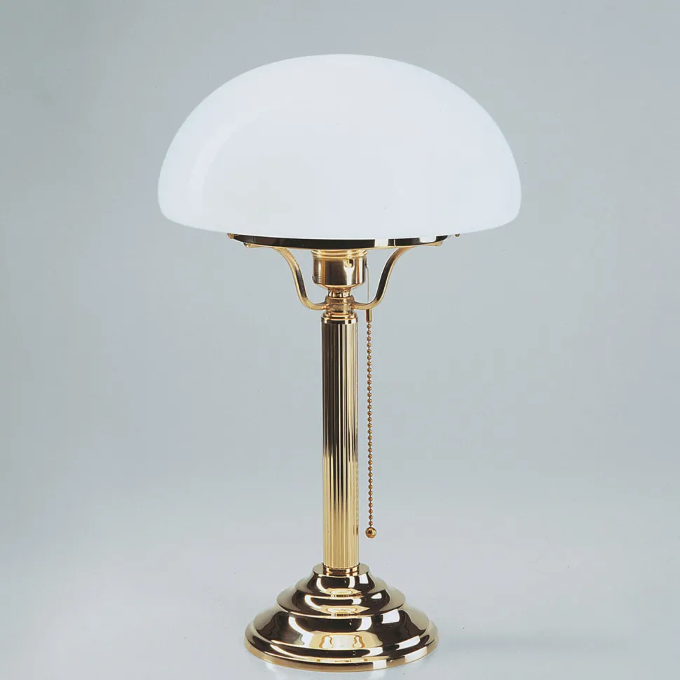 Jugendstil Tischleuchte poliertes Messing Z1