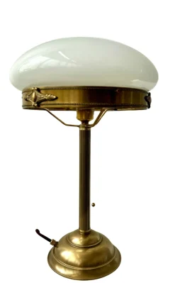 Jugendstil Tischleuchte Zugschnur Messing Z17