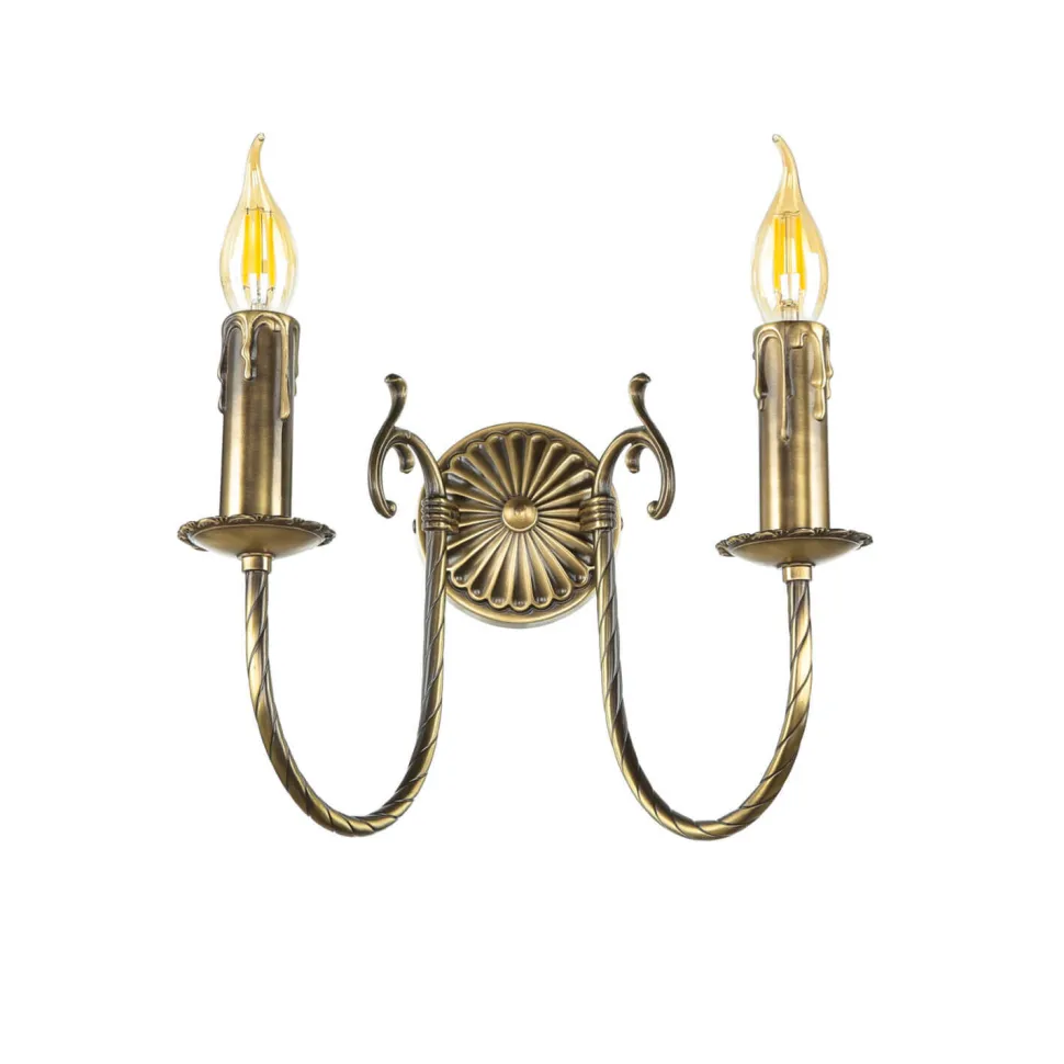 Jugendstil Wandlampe Bronze Hell