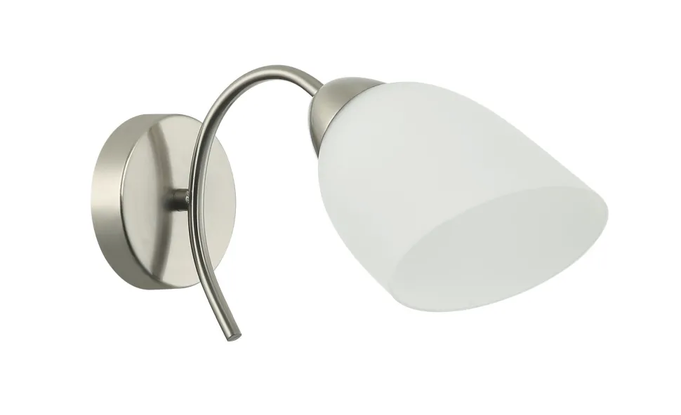 Jugendstil Wandlampe Glas Metall in Nickel Weiß E27