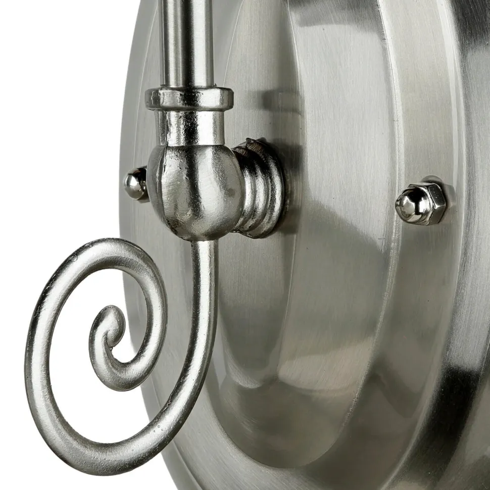 Jugendstil Wandleuchte E27 mit Glasschirm Silbern