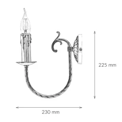 Jugendstil Wandleuchter E14 Petalo