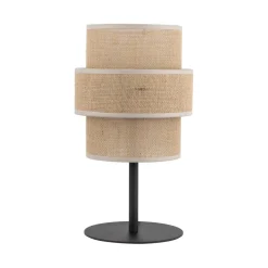 Jute Tischleuchte Metall 38 cm hoch Ø 20 cm Boho E27