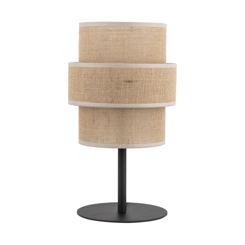 Jute Tischleuchte Metall 38 cm hoch Ø 20 cm Boho E27