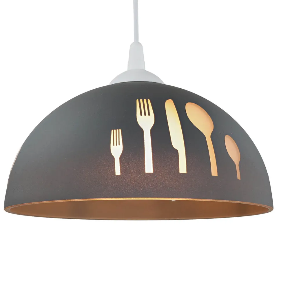 Küchenlampe Retro Glas mit Motiv Ø30cm