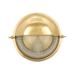 Kellerleuchte Messing Glas rund Ø 17,5 cm IP64 E27