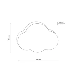 Kinderzimmer Wolkenlampe Beige Weiß Leinen B: 43 cm 2x E27