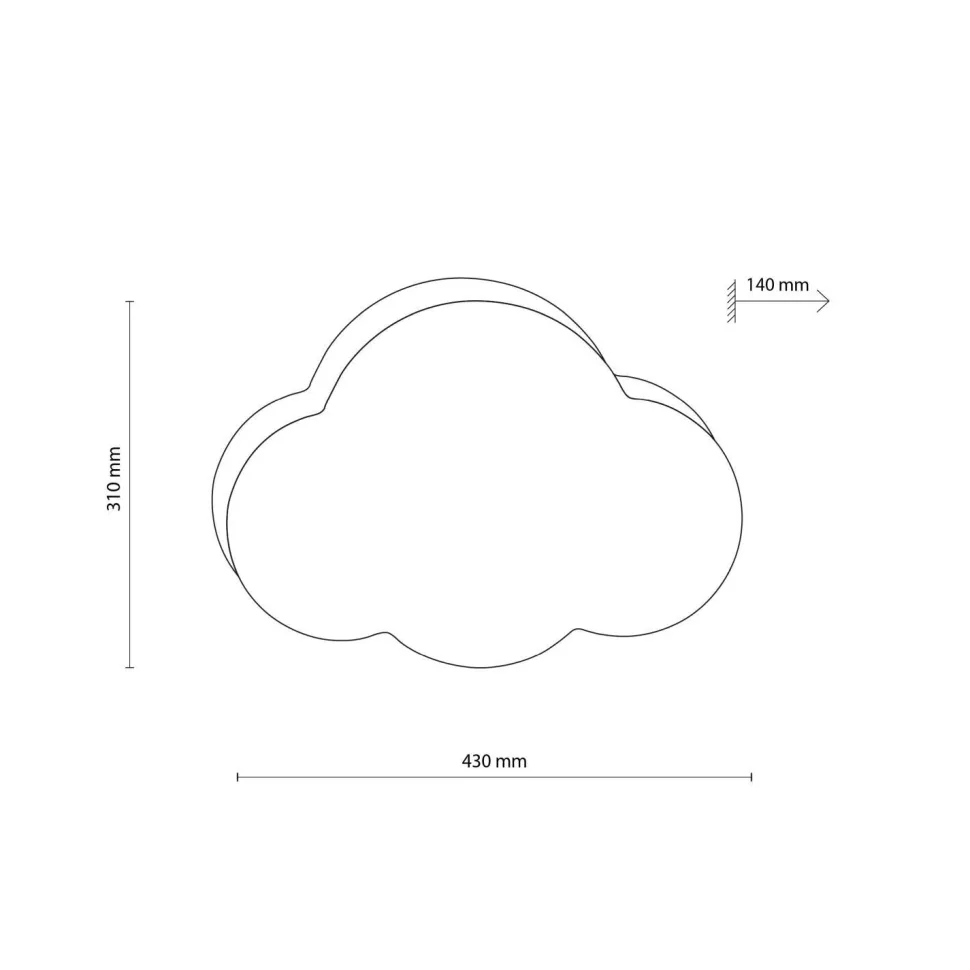 Kinderzimmer Wolkenlampe Beige Weiß Leinen B: 43 cm 2x E27