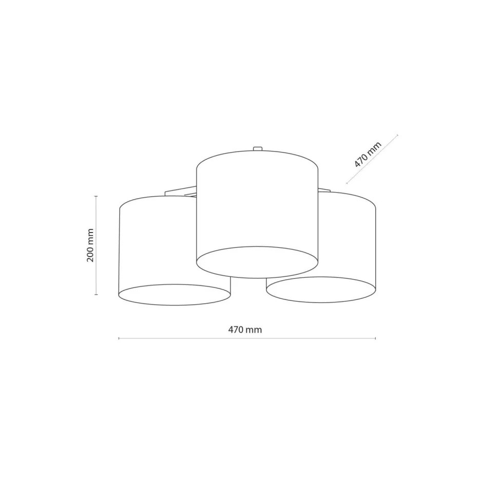 Kinderzimmerlampe Blau Weiß 3-flammig Stoff E27 Decke