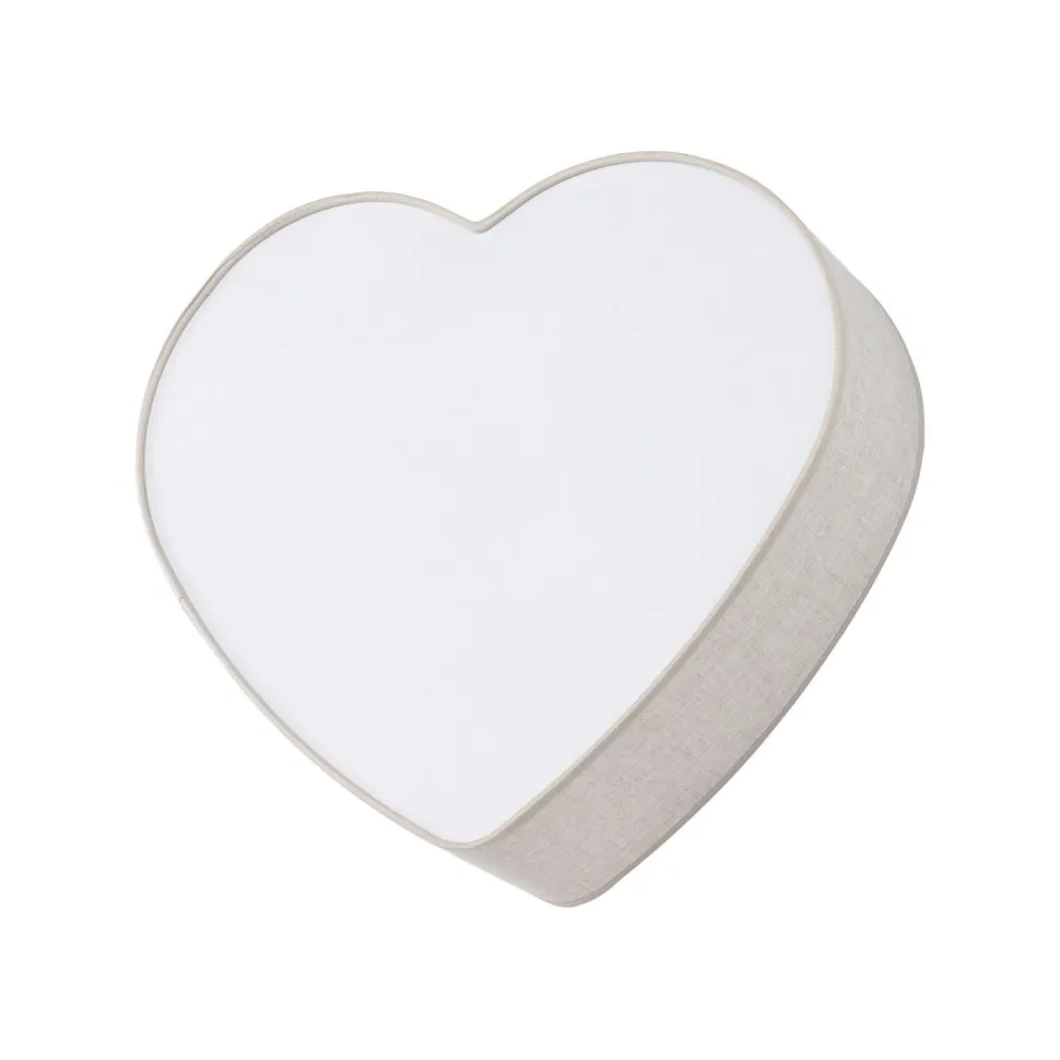 Kinderzimmerlampe Decke Leinen Herz L: 42 cm Beige 2x E27