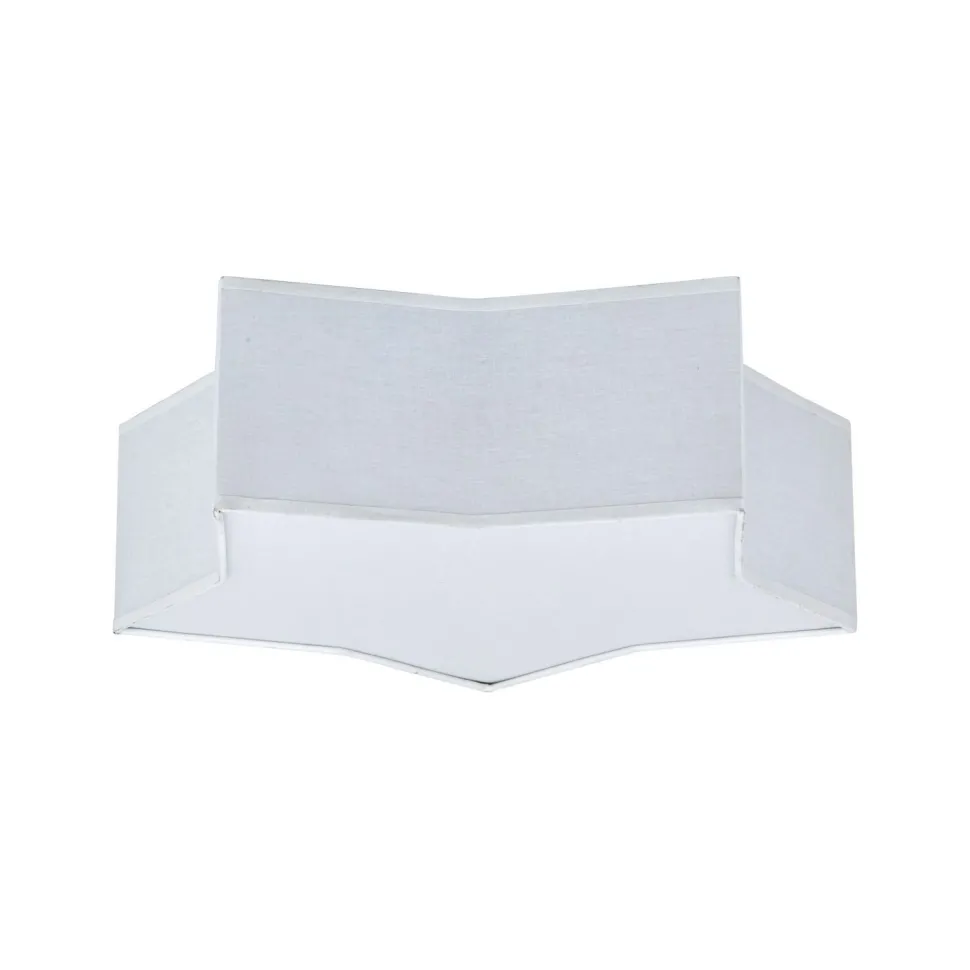 Kinderzimmerlampe Weiß Stern L: 45 cm Stoff Weiß 2x E27 Decke