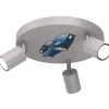 Kinderzimmerleuchte Decke Grau 3x GU10 Ø 30 cm Metall