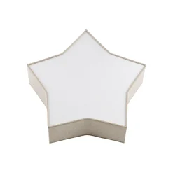 Kinderzimmerleuchte Leinen 45 cm lang Stern Weiß Beige 2x E27