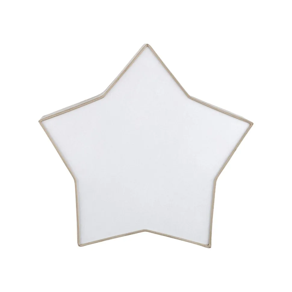 Kinderzimmerleuchte Leinen 45 cm lang Stern Weiß Beige 2x E27