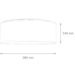 Kinderzimmerleuchte Rosa Ø 38 cm rund flach Stoffschirm