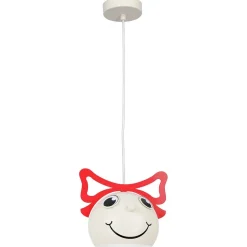 Kinderzimmerleuchte rund Ø 16,5 cm Glas Metall E27 Weiß Rot