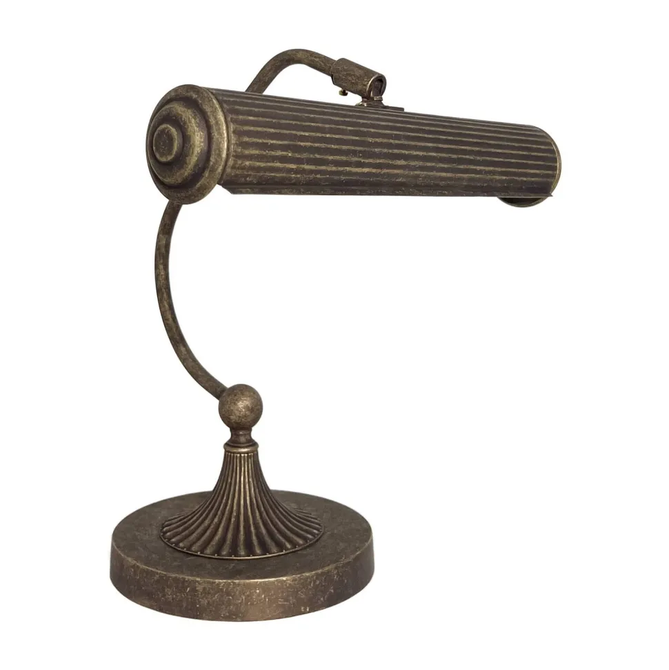 Klavierleuchte Messing H: 31,5 cm schwenkbar in Bronze antik