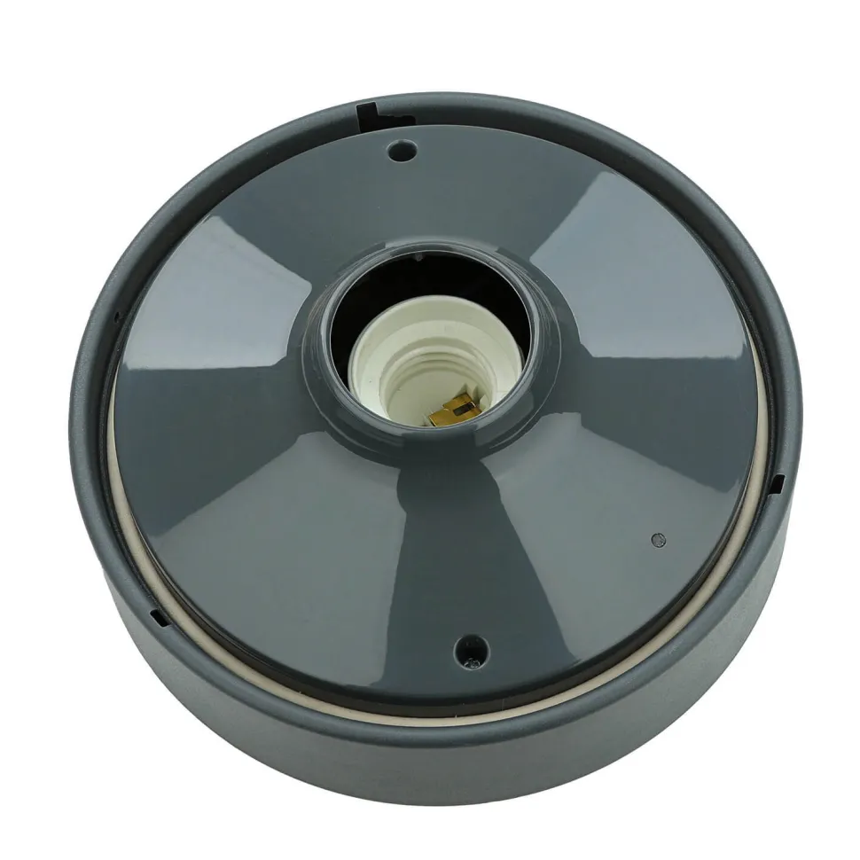 Kleine Deckenlampe Bad Ø18cm rund Grau IP44 E27