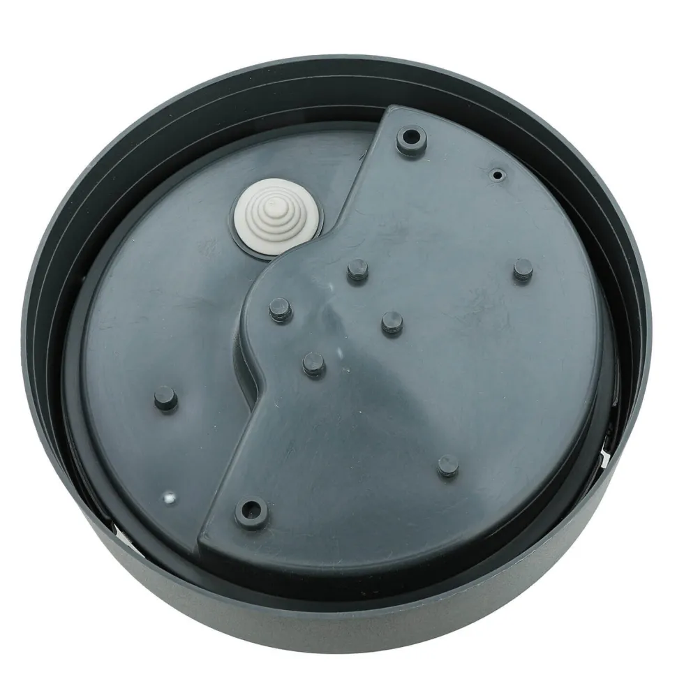 Kleine Deckenlampe Bad Ø18cm rund Grau IP44 E27