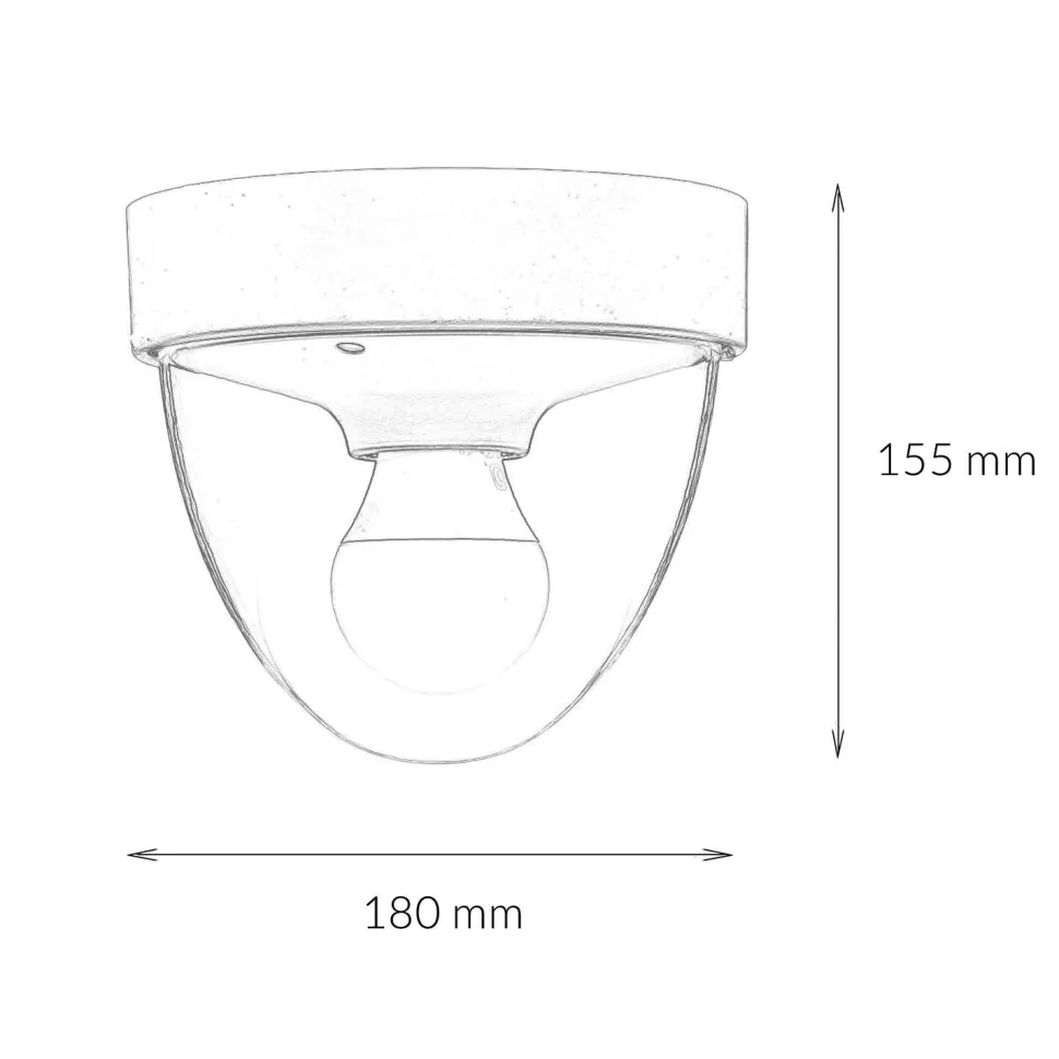 Kleine Deckenlampe Bad Ø18cm rund Grau IP44 E27