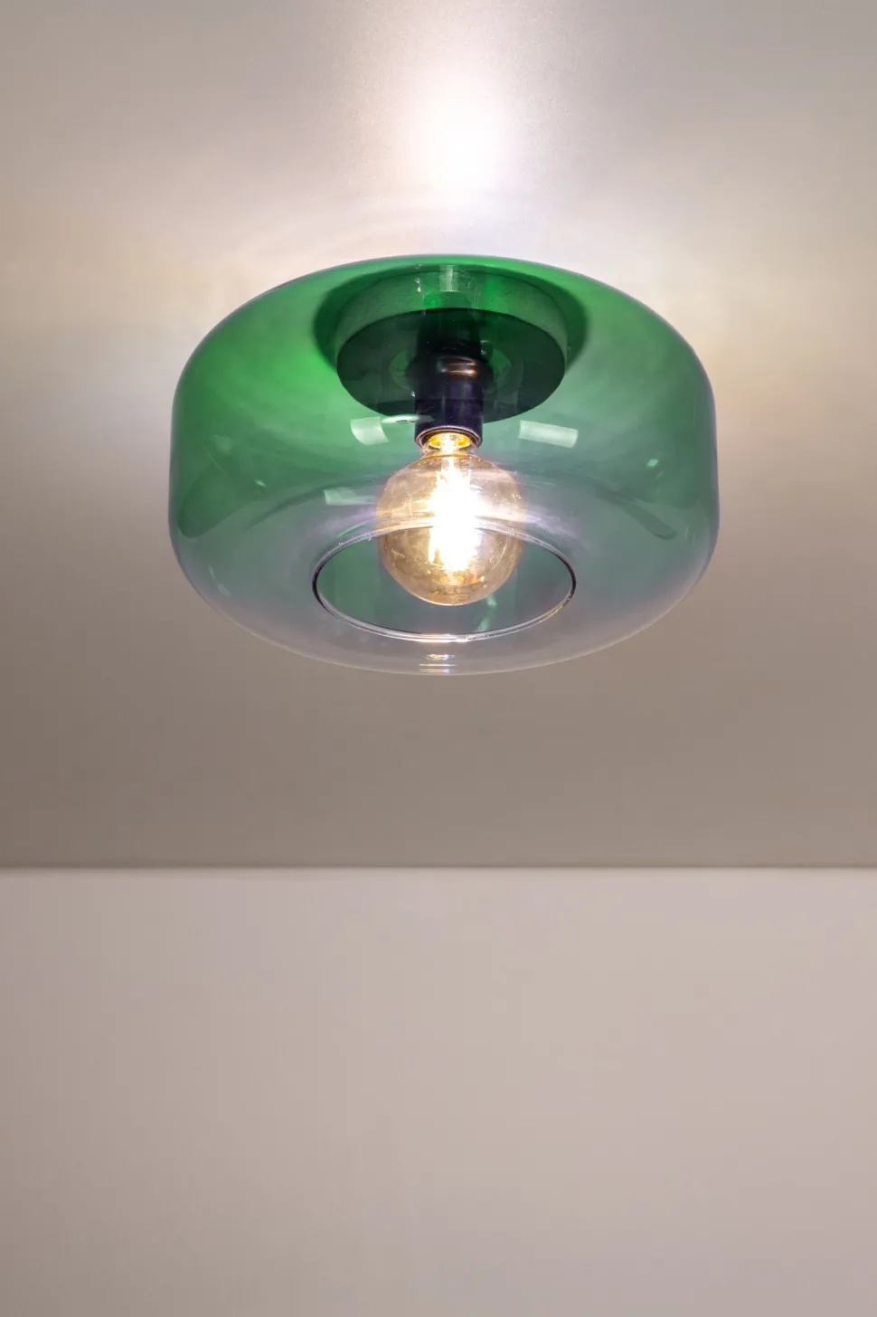 Kleine Deckenlampe Glas Grün rund Ø 35 cm E27 blendarm