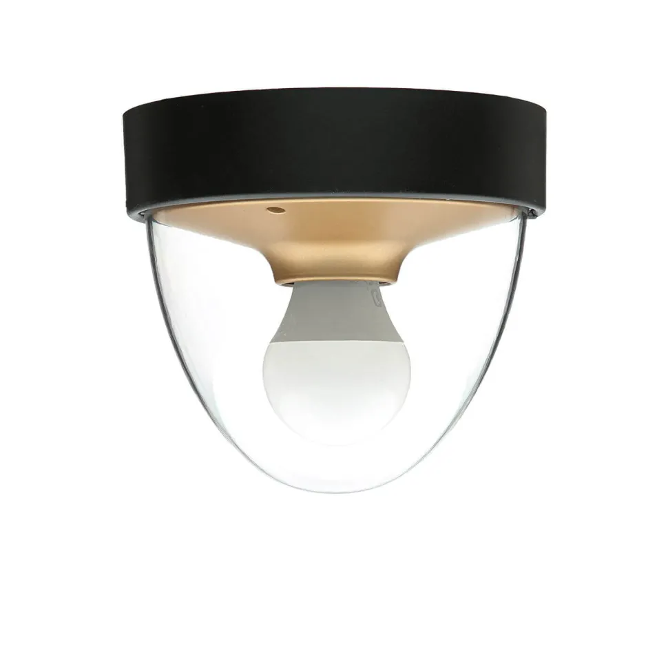 Kleine Deckenlampe Schwarz Gold Ø18cm rund IP44 E27