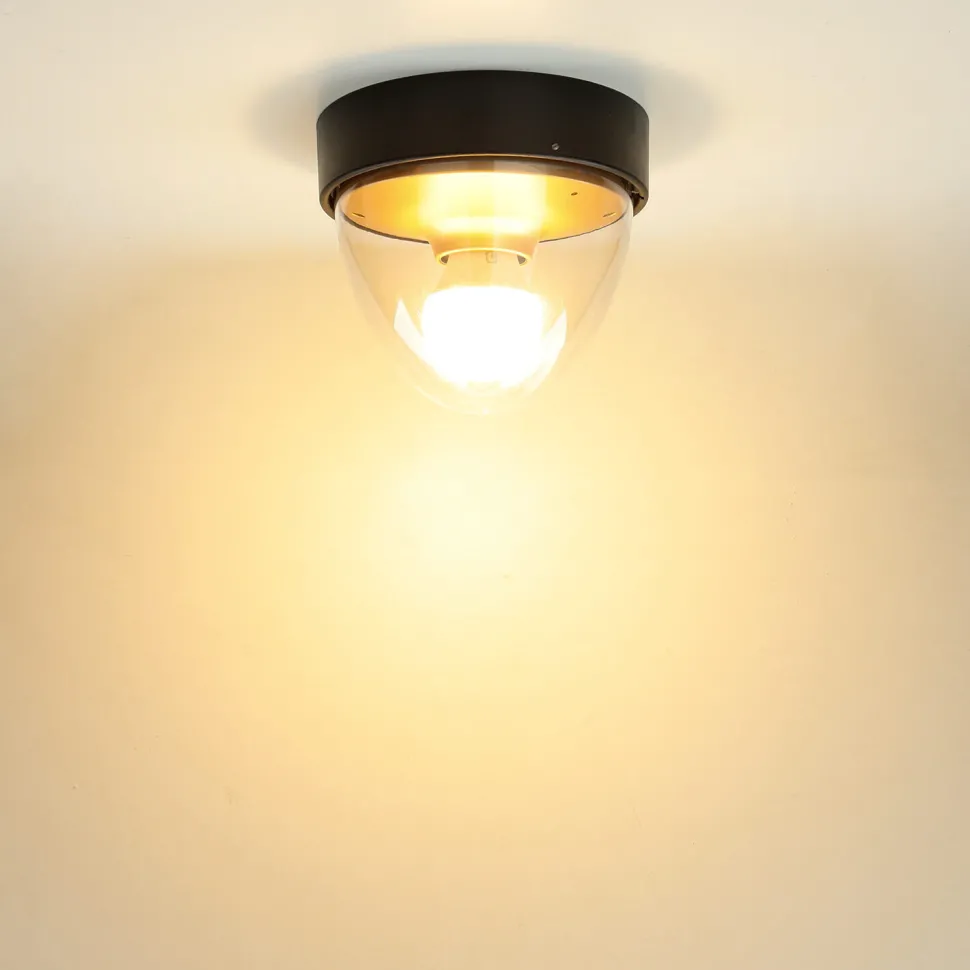 Kleine Deckenlampe Schwarz Gold Ø18cm rund IP44 E27