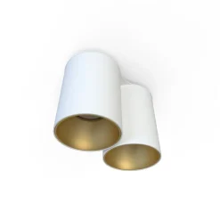 Kleine Deckenlampe Weiß Gold H:13cm 2x GU10 kompakt