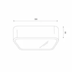 Kleine Deckenleuchte eckig B: 35 cm Holz in für 2x E27
