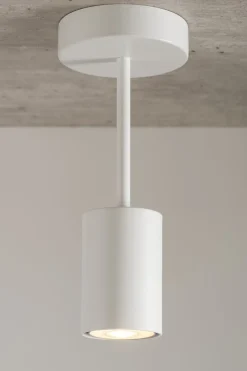 Kleine Deckenleuchte Metall Weiß Ø10 cm Beleuchtung