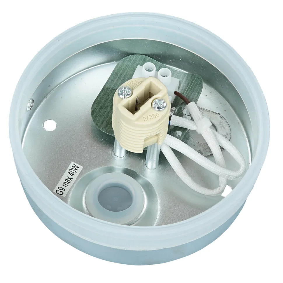 Kleine Deckenleuchte Weiß Schwarz Glasschirm IP44