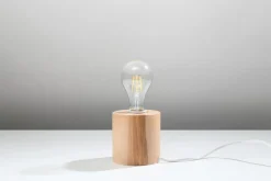 Kleine Holzlampe rund Ø10cm H:10cm für E27 dekorativ