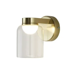 Kleine LED Wandlampe Glasschirm Metall T:16 cm IP44 6 W