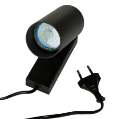 Kleine Spot Lampe mit Schalter Kabel Schwarz GU10
