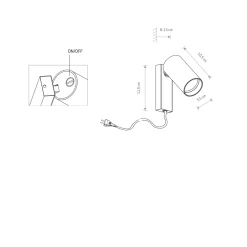 Kleine Spot Lampe mit Schalter Kabel Schwarz GU10