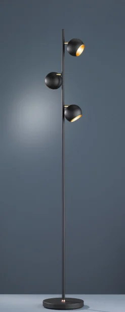 Kleine Stehlampe Metall G9 155 cm hoch in Schwarz Gold