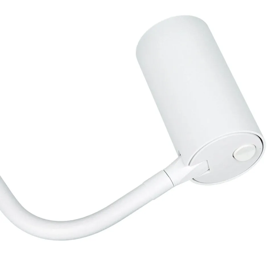 Kleine Stehlampe Weiß 124cm Modern flexibel GU10 Metall