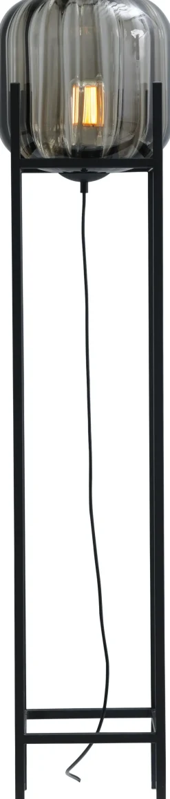 Kleine Stehleuchte Glas Metall 138 cm Schwarz E27