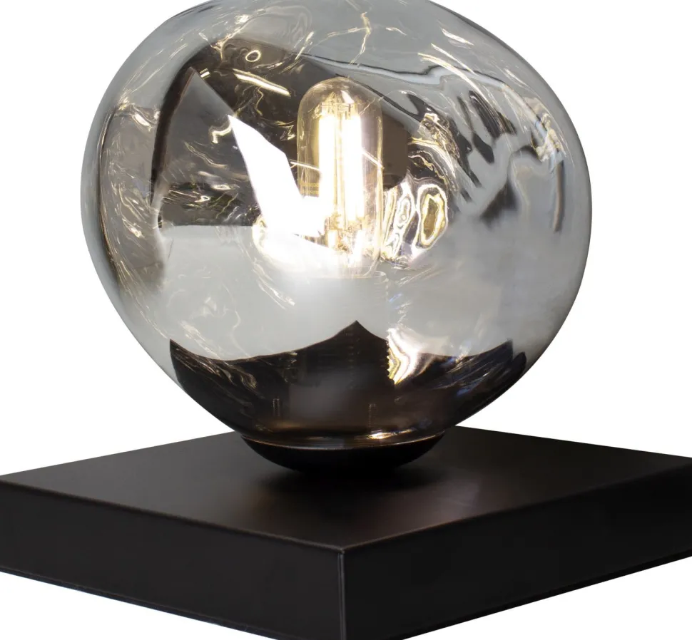 Kleine Tischlampe E14 Schwarz Silber 17,5 cm dekorativ