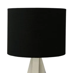 Kleine Tischlampe Holz Stoff H:31cm Ø17cm modern